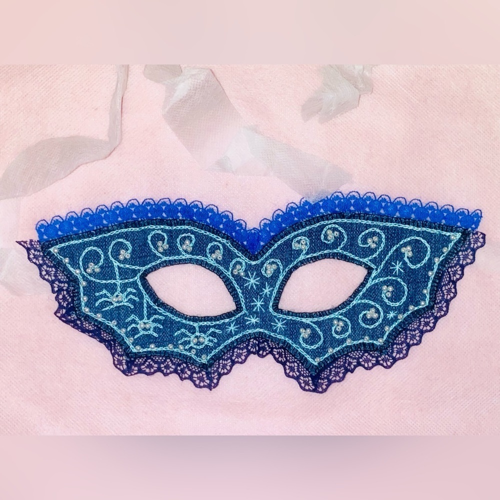 Blue Lace Masquerade Mask. Handmade